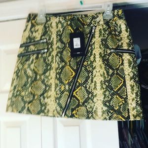 Yellow snakeskin skirt